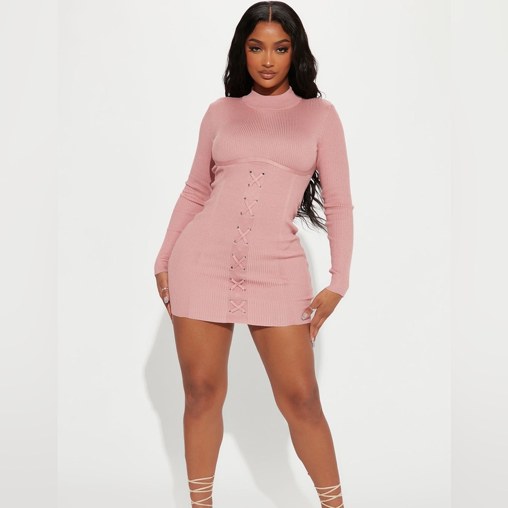 Urban Outfitters Pink Ribbed Long Sleeve Blouse